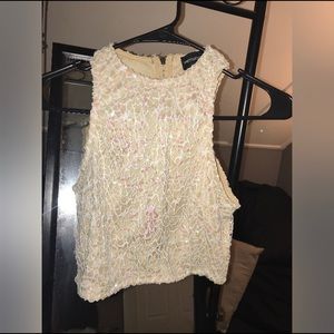 Pretty Little Thing Nude sequin Crop Top